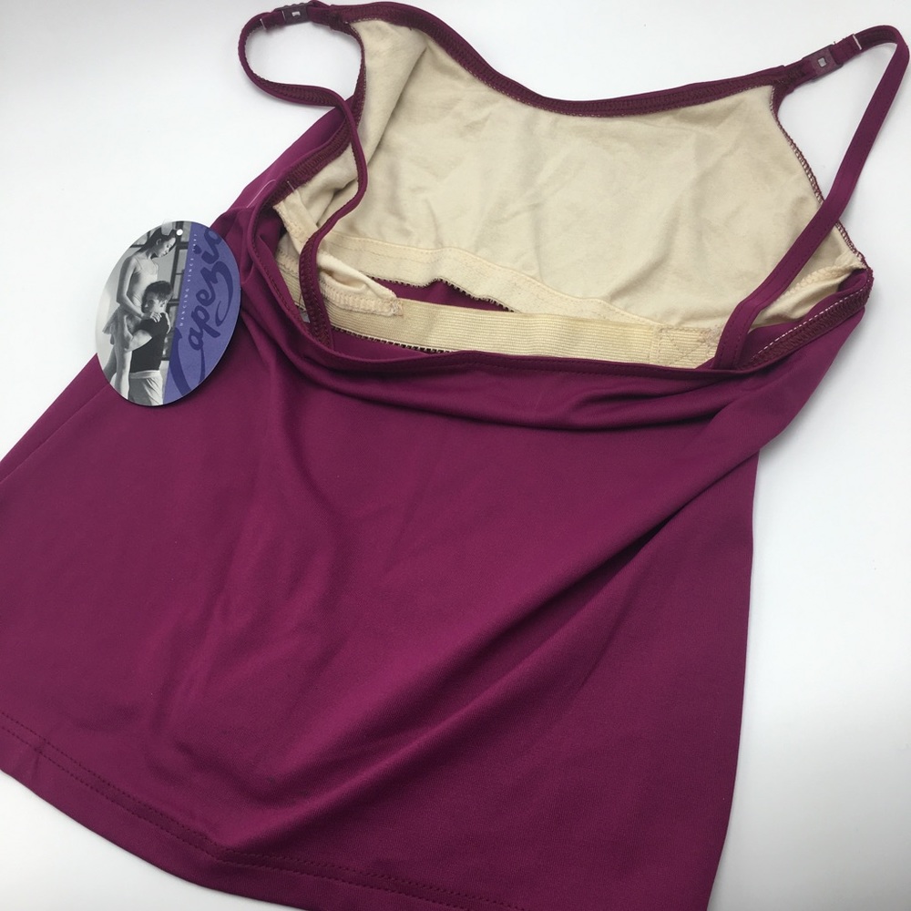 Capezio camisole cami top bra lined wine new LG XL - Picture 5 of 8